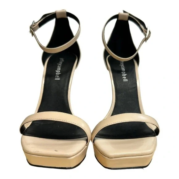 Jeffrey Campbell Nude Platform Heels Sandal Strap 7.5 - Picture 2 of 14